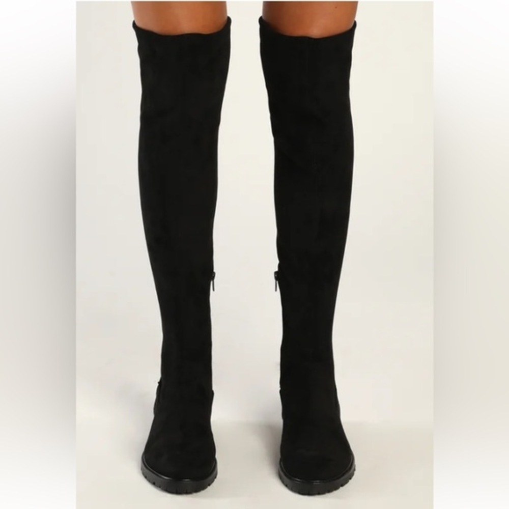 NEW Steve Madden Lizbeth Black Suede Over-the-Knee Boots size 5.5 Black